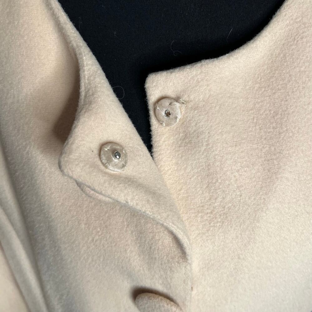 A’REVE Victorian cream button front peplum lace & ribbon pea coat Size Large - Picture 6 of 11